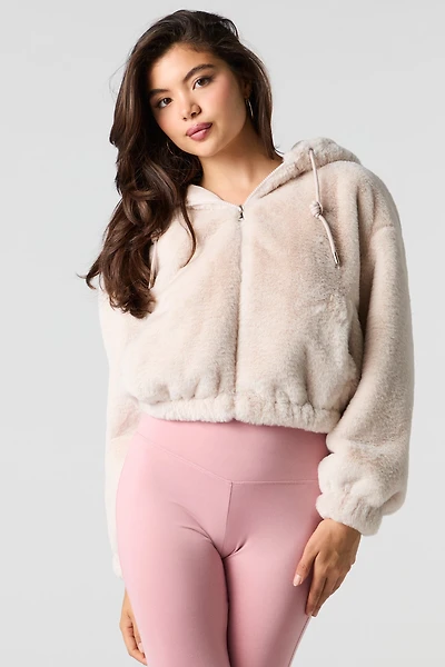 Blouson aviateur en similifourrure
