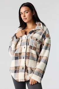 Surchemise en Sherpa à carreaux