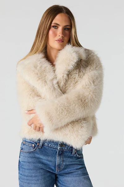Blouson avec col en similifourrure