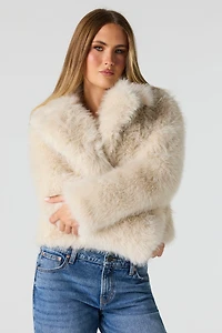 Blouson avec col en similifourrure