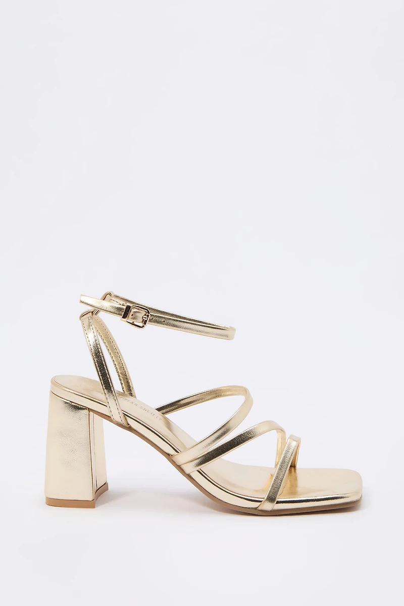 Strappy Open Toe Block Heel