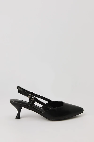 Pointed Toe Slingback Kitten Heel