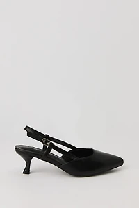 Pointed Toe Slingback Kitten Heel