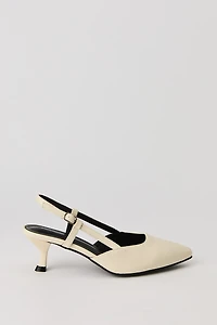 Pointed Toe Slingback Kitten Heel