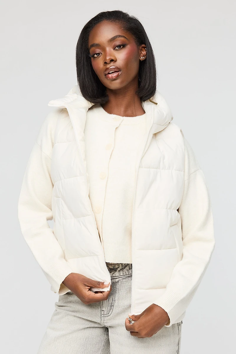Veste bouffante à capuchon