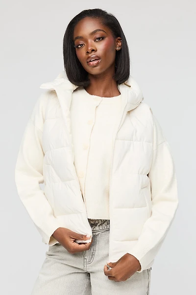 Veste bouffante à capuchon