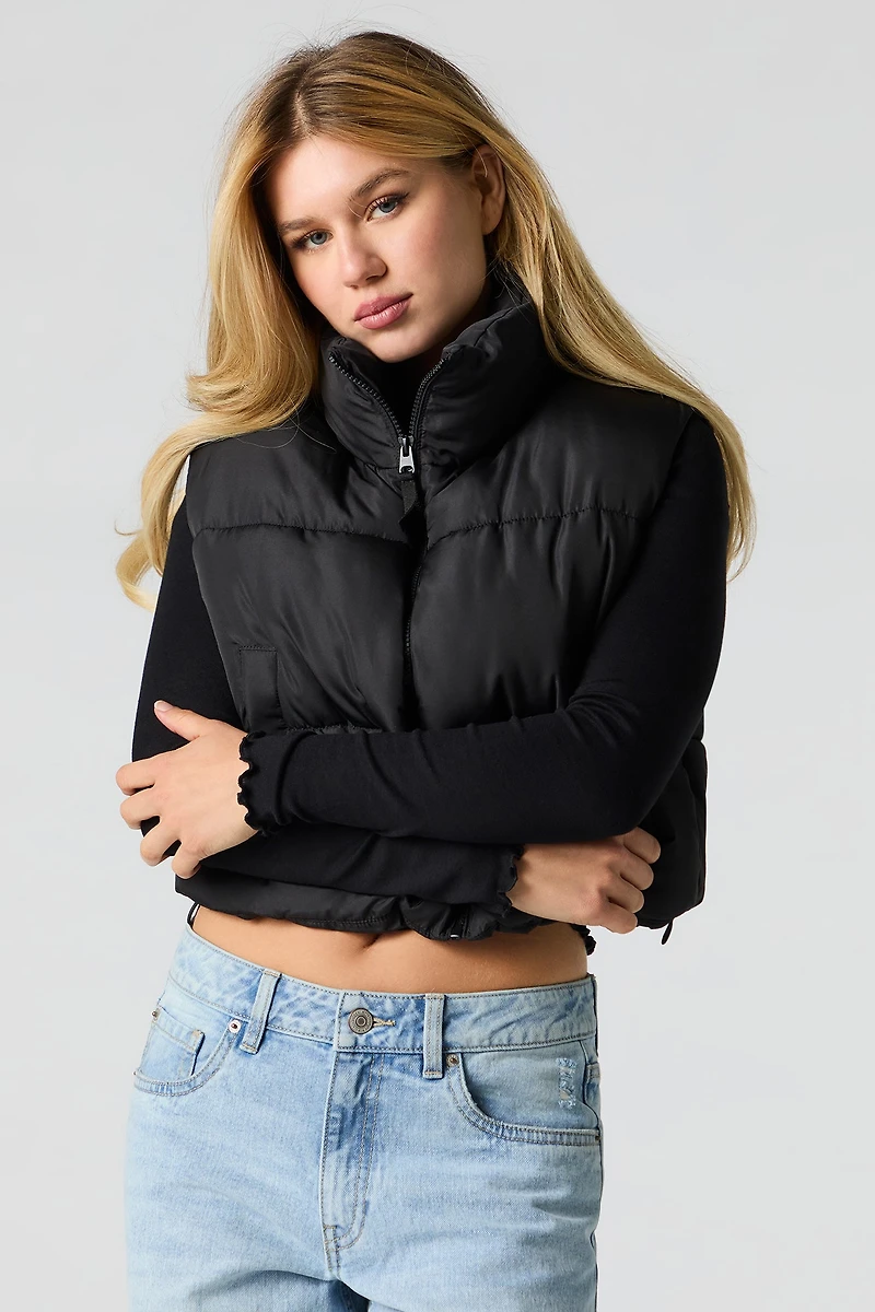Mock Neck Puffer Vest