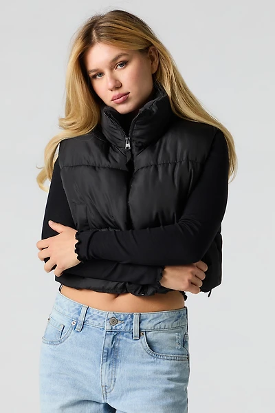Mock Neck Puffer Vest
