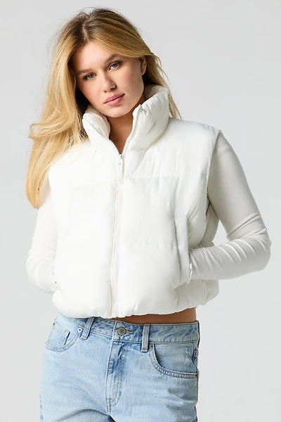 Mock Neck Puffer Vest