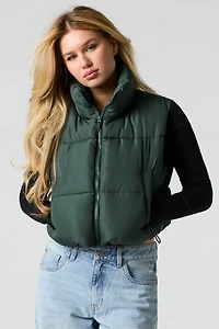 Mock Neck Puffer Vest