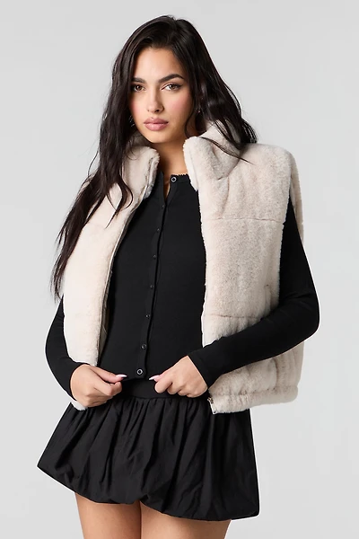 Gilet matelassé en similifourrure