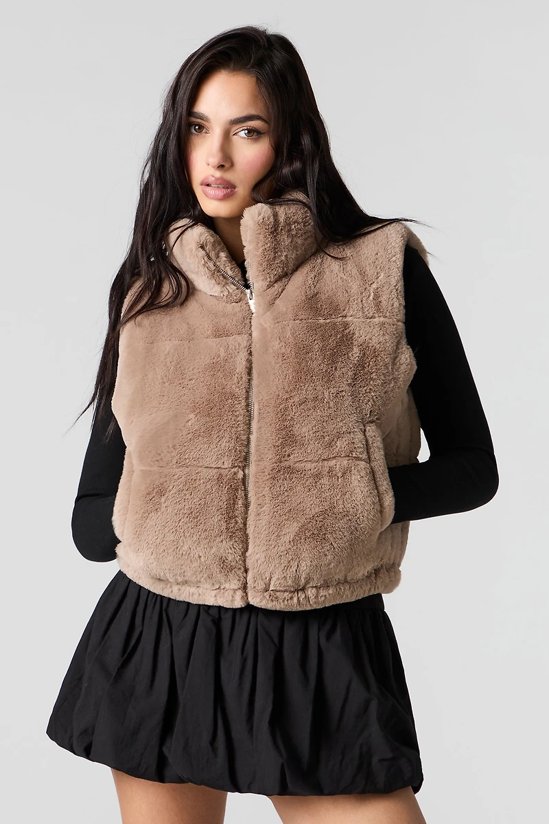 Faux Fur Puffer Vest