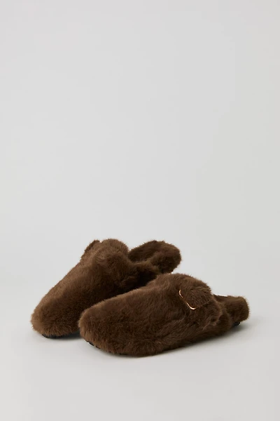 Sandales à enfiler en similifourrure