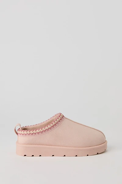 Faux Suede Embroidered Slipper Booties