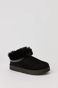 Faux Fur Lined Slipper Booties