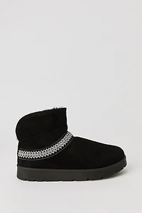 Faux Fur Lined Slipper Booties