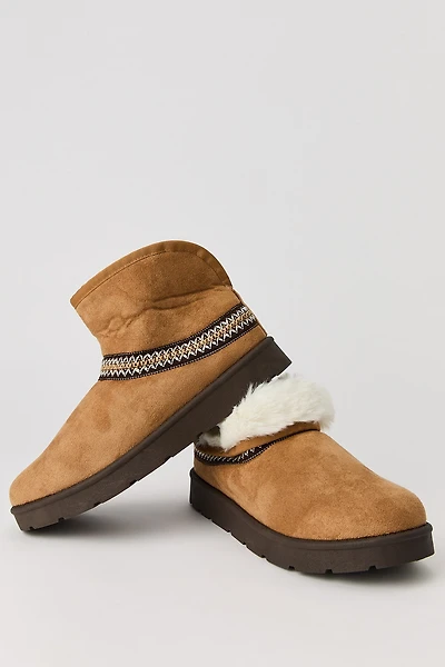 Faux Fur Lined Slipper Booties