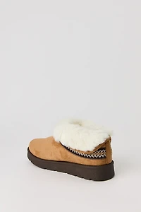 Faux Fur Lined Slipper Booties