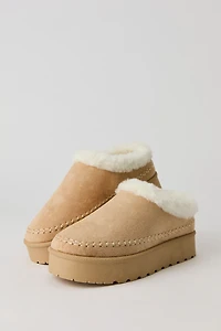 Faux-Fur Collared Platform Booties