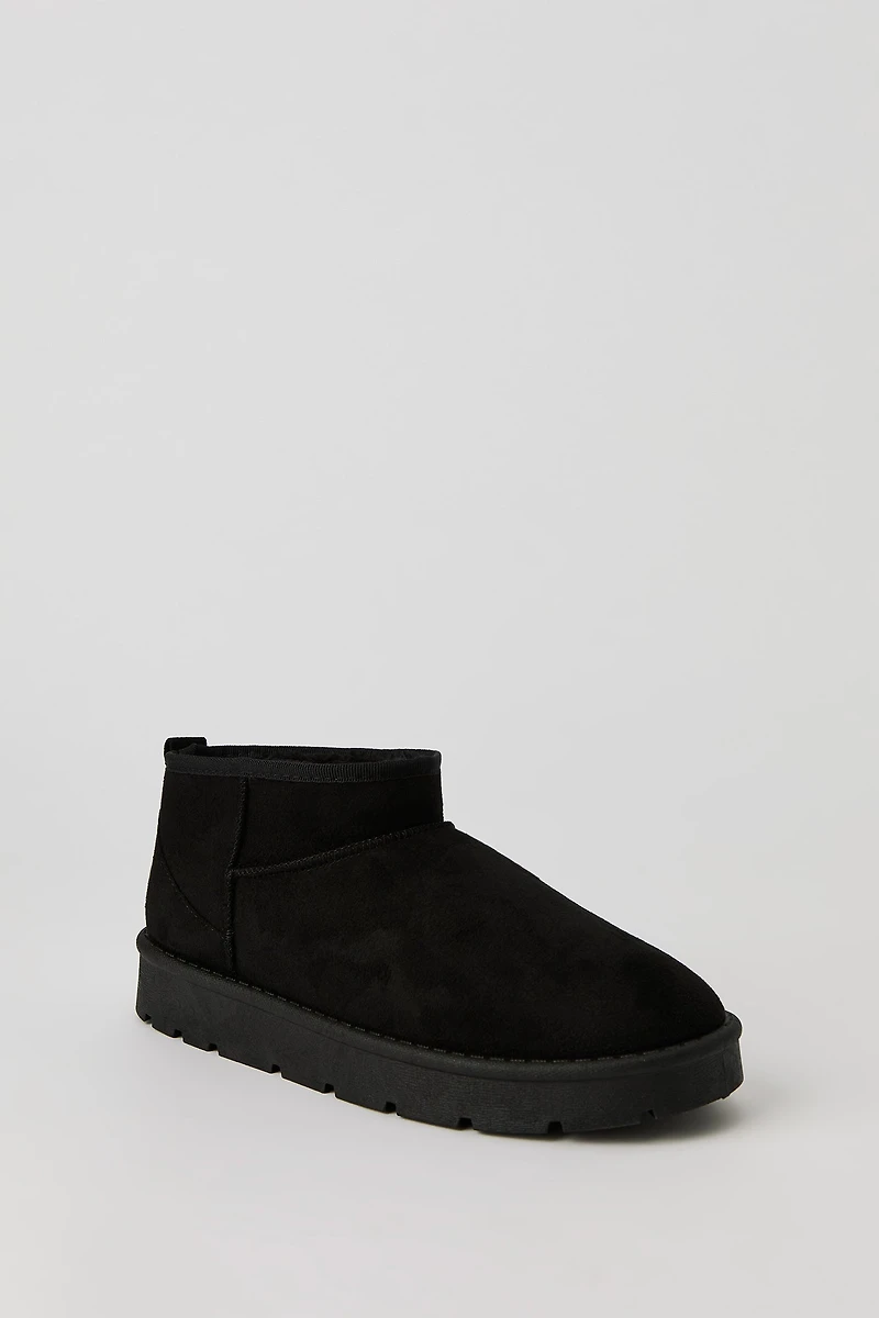 Faux Suede Ankle Slipper Booties