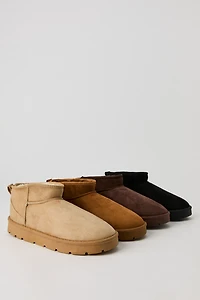Faux Suede Ankle Slipper Booties