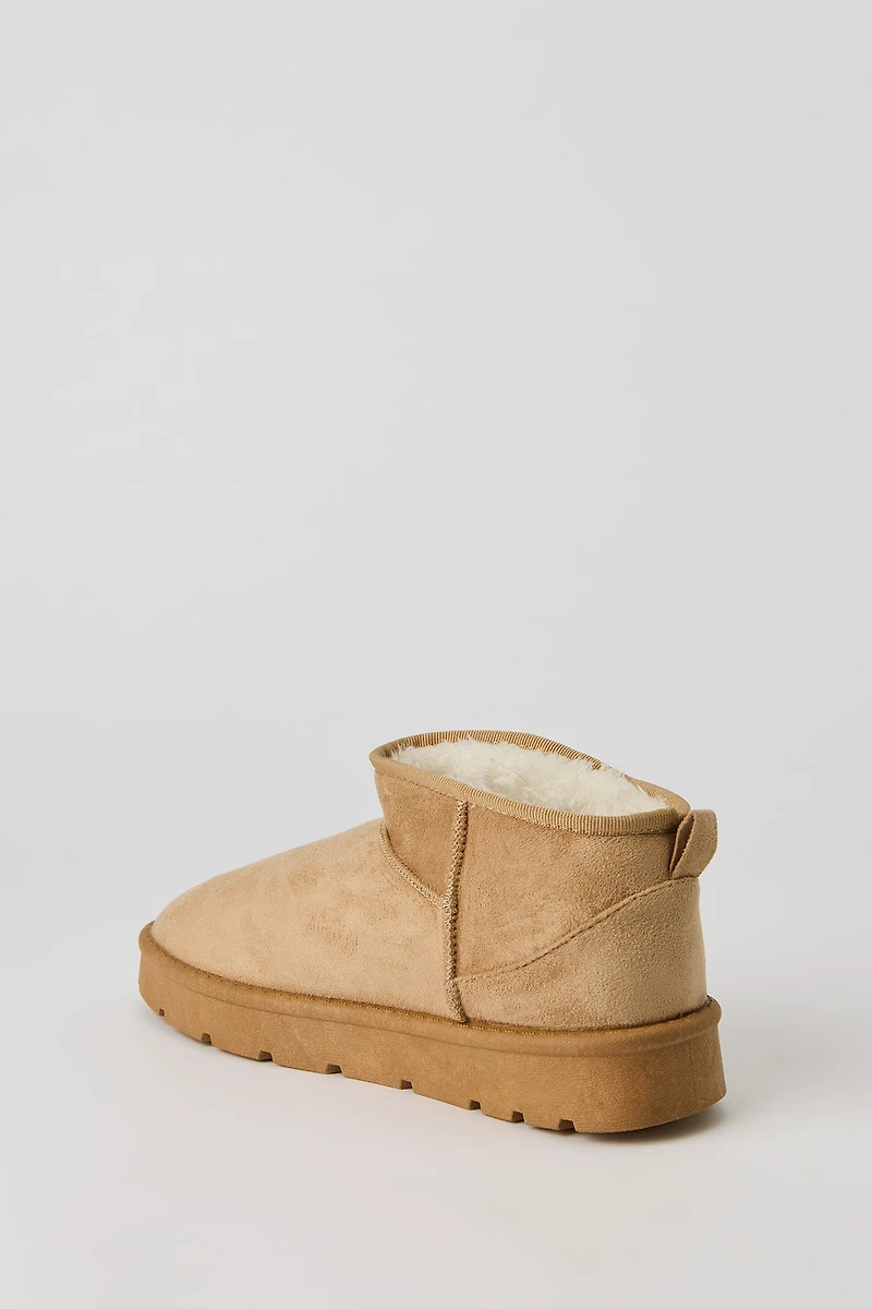 Faux Suede Ankle Slipper Booties