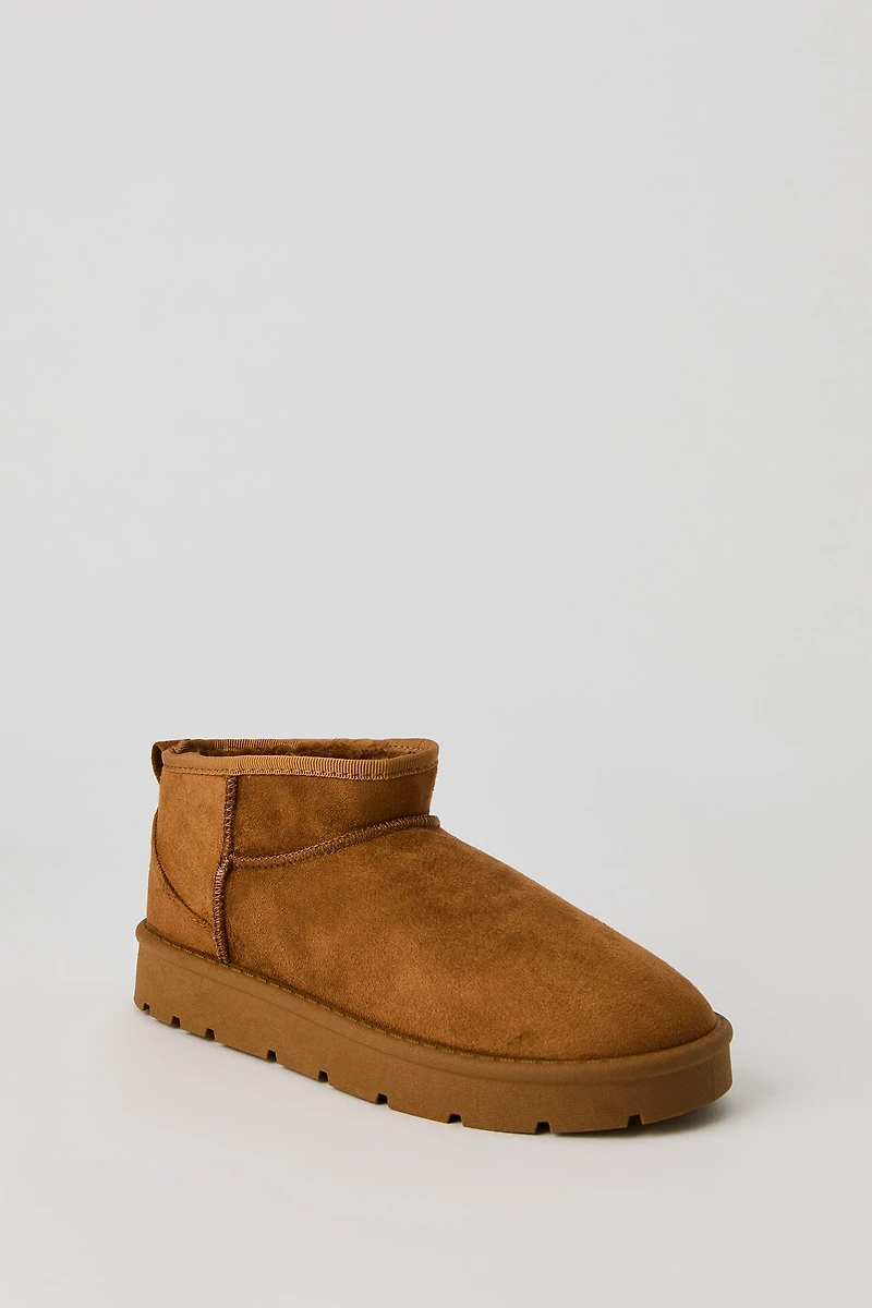 Faux Suede Ankle Slipper Booties