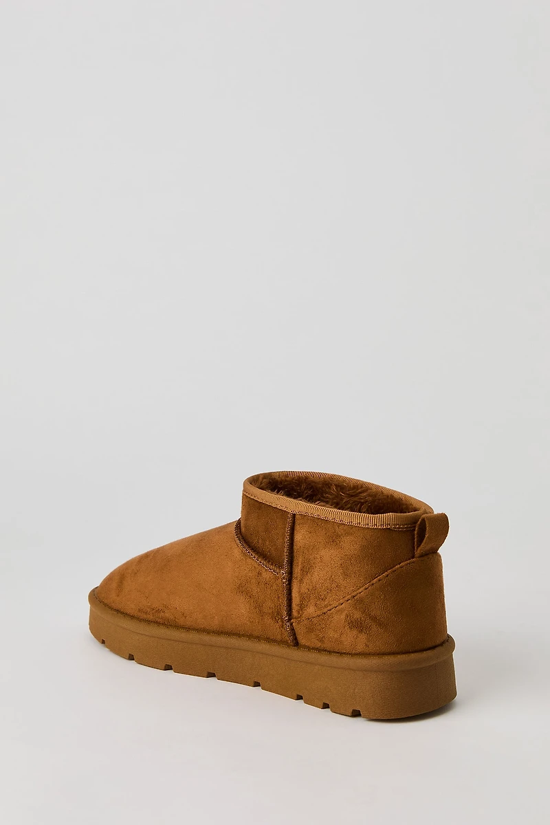 Faux Suede Ankle Slipper Booties