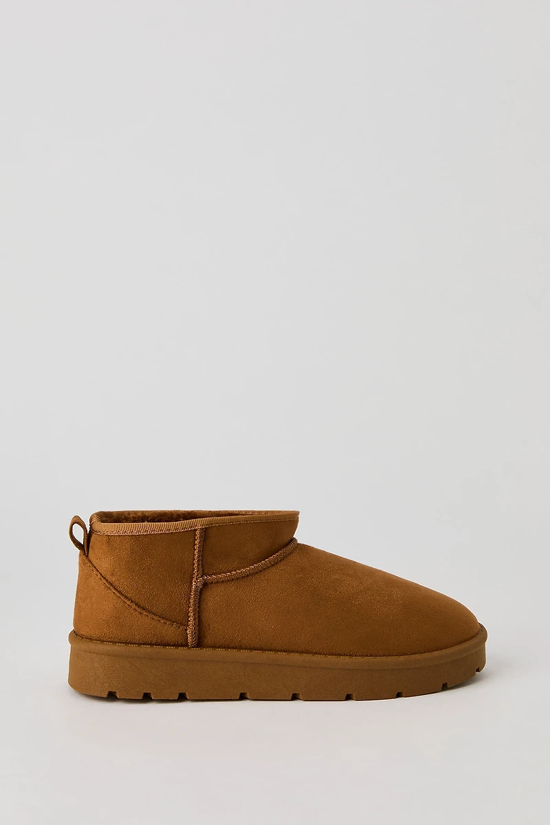 Faux Suede Ankle Slipper Booties