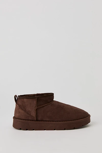 Faux Suede Ankle Slipper Booties