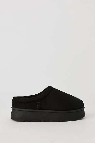 Faux Suede Platform Slipper Booties