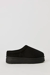 Faux Suede Platform Slipper Booties