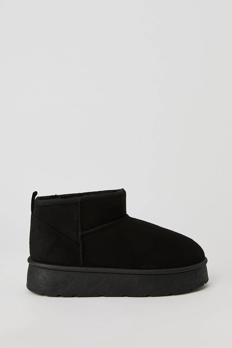 Faux Suede Platform Ankle Booties