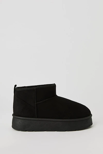 Faux Suede Platform Ankle Booties