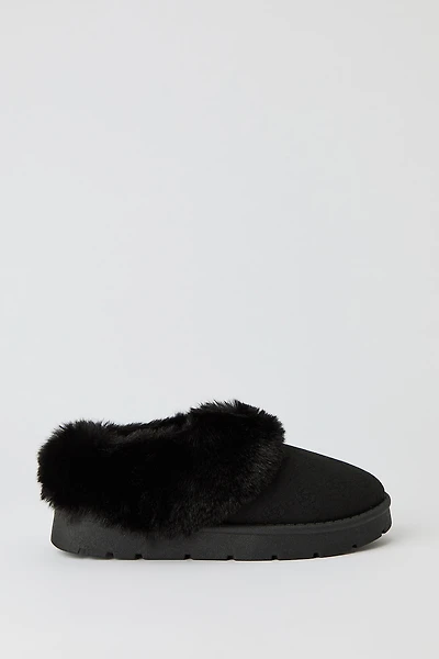 Faux Fur Patterned Slipper Booties