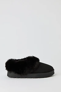 Faux Fur Patterned Slipper Booties