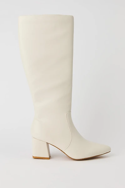 Bottes à talon bloc en similicuir