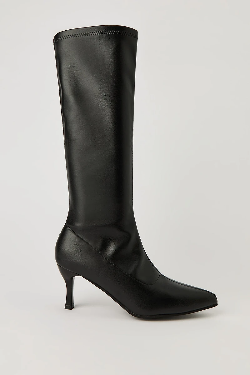 Bottes aux mollets à talon bottine