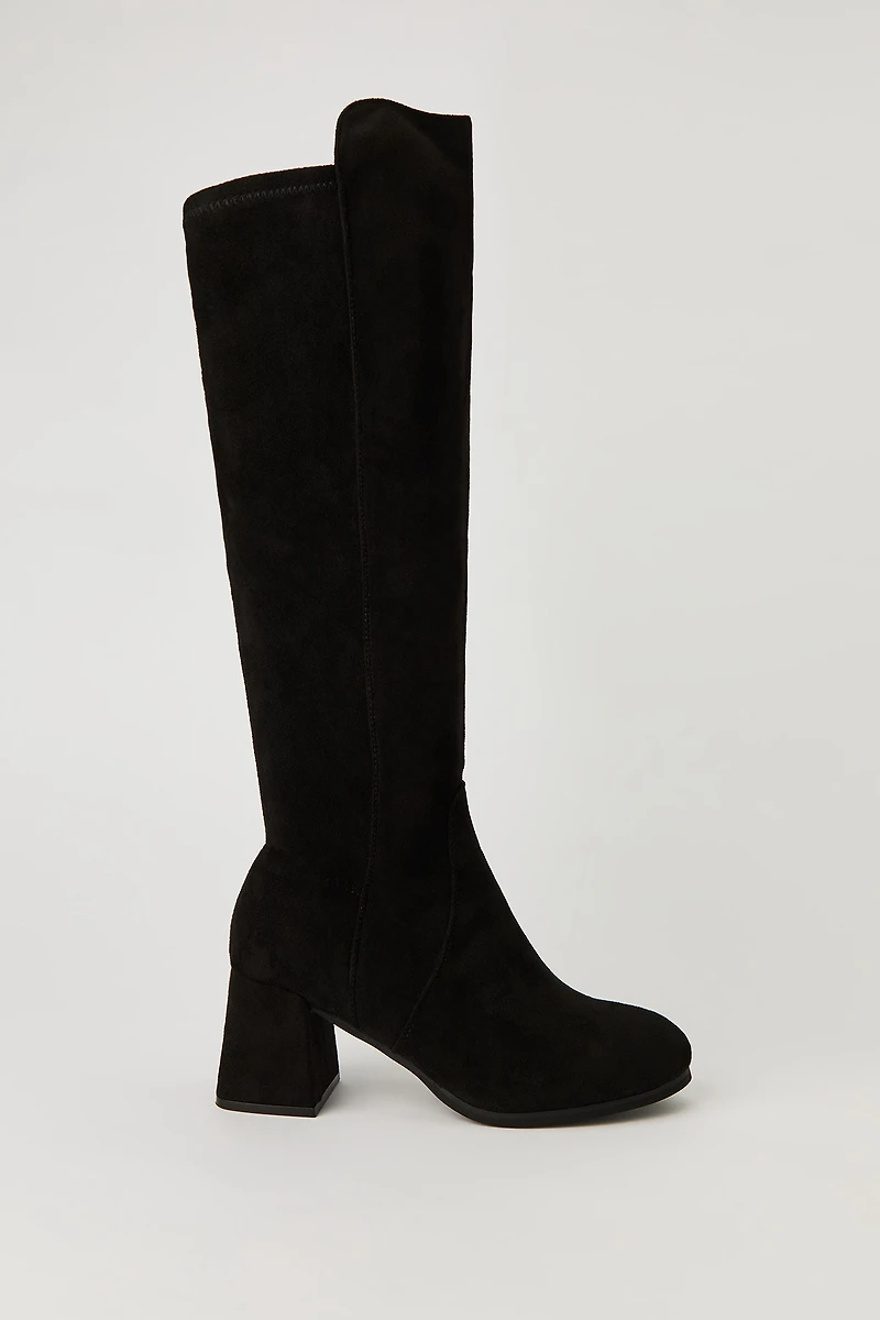 Bottes aux genoux à talon bloc