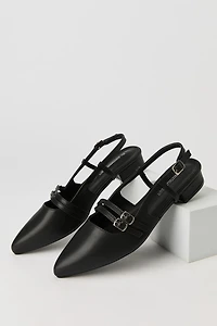Buckled Slingback Pumps