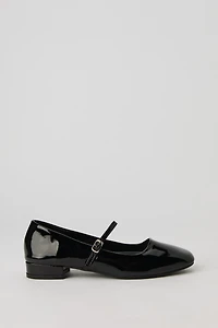 Ballerines à talons plats en similicuir vernis