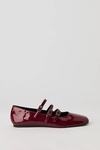Ballerines avec boucles en similicuir vernis