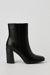 Square Toe Block Heel Booties
