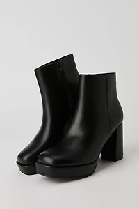 Faux Leather Platform Booties