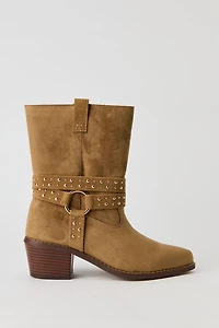 Bottes en similisuède avec bride cloutée