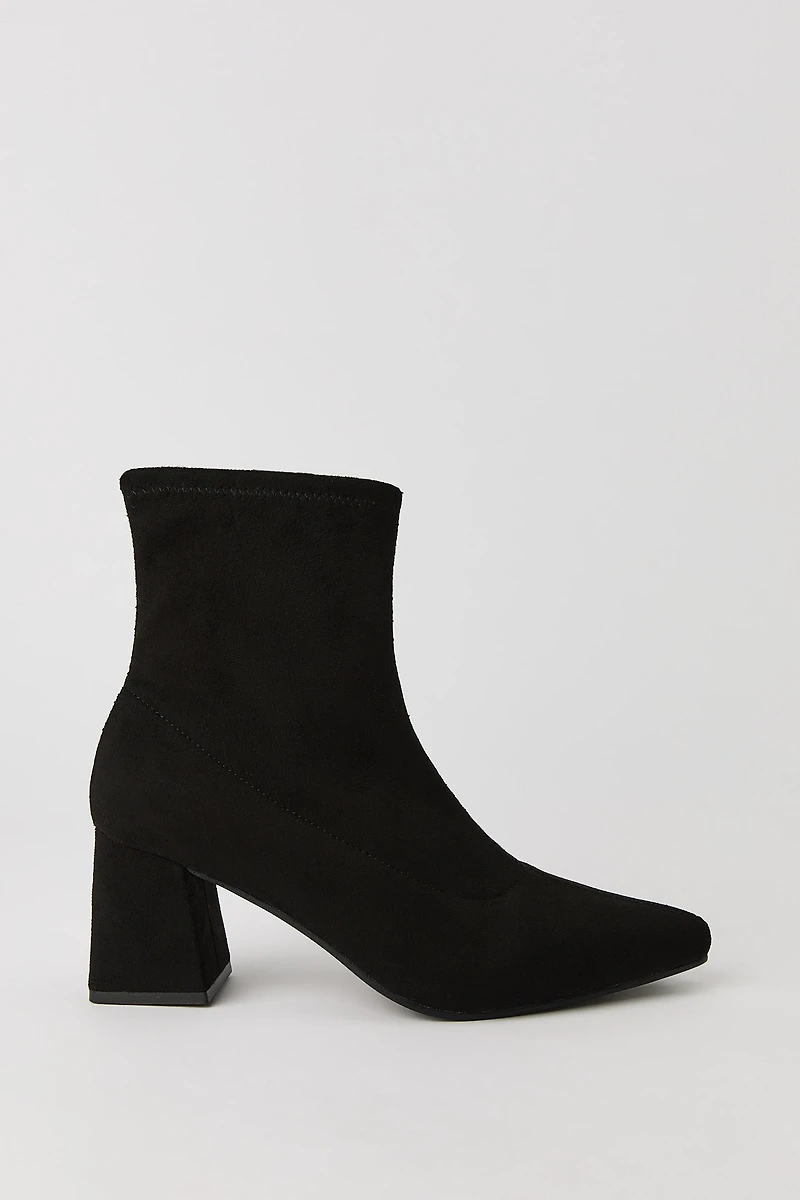 Pointed Toe Block Heel Booties