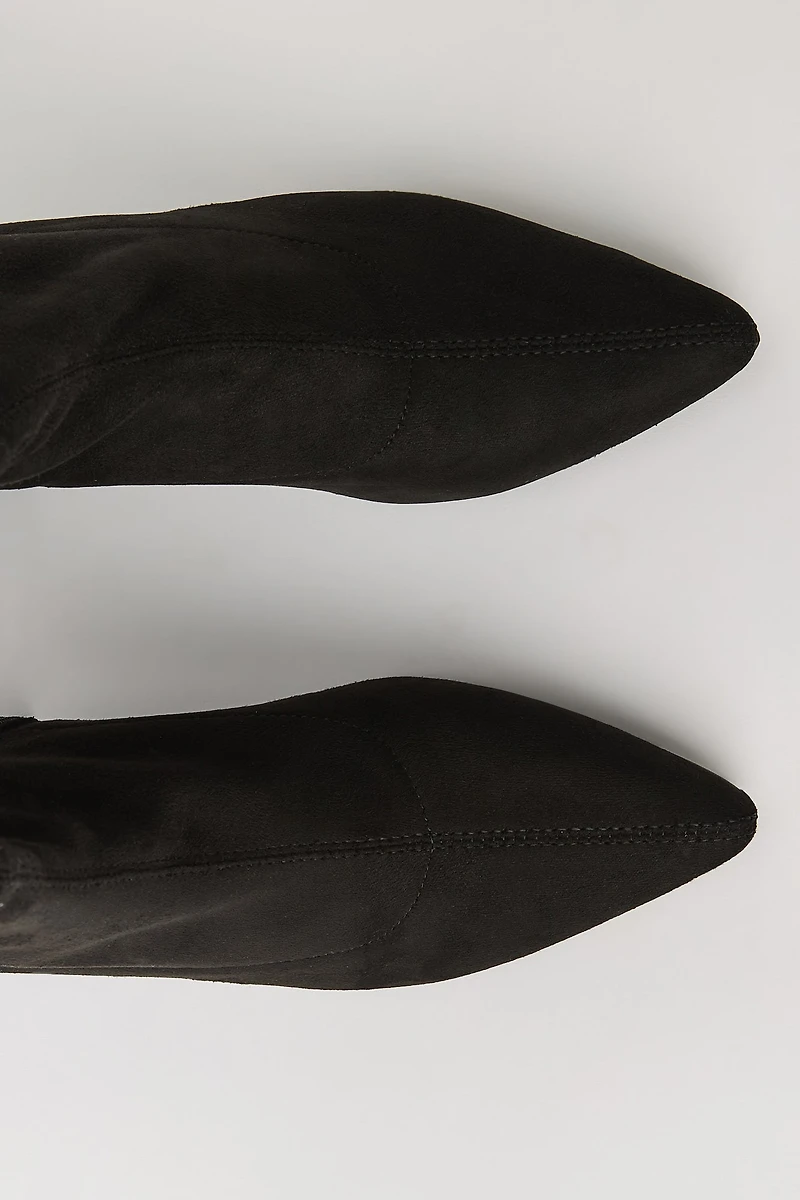 Pointed Toe Block Heel Booties