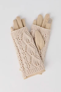 Gants à écran tactile avec tricot torsadé