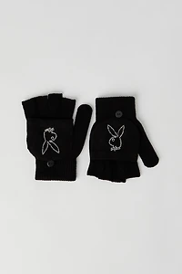 Playboy Rhinestone Fingerless Gloves