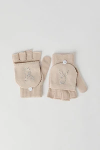 Gants sans doigts à imprimé Playboy avec pierres du Rhin